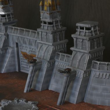 Angled Fortress Walls Set - WargameTerrainFactory - Miniatures War Game Terrain & Scenery